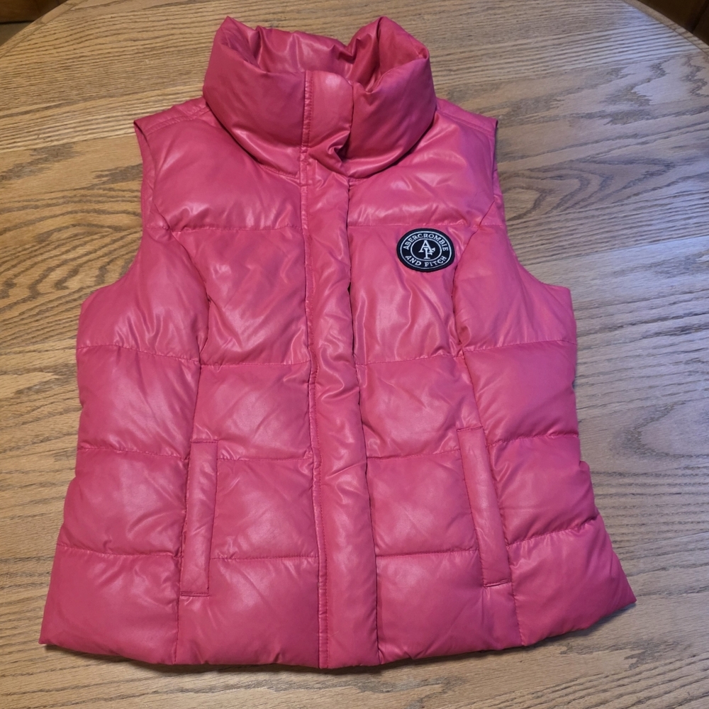 Abercrombie & Fitch Pink Puffer Vest Women's Size L